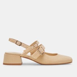 Dolce Vita Patzy Kitten Heel in Natural Raffia- Size 7.5